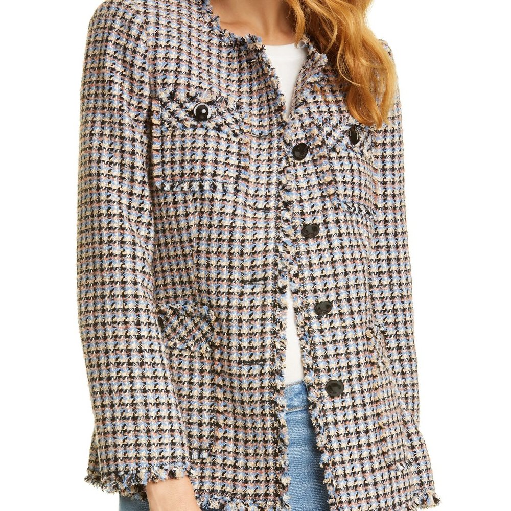 Rebecca Taylor Houndstooth Tweed Jacket size 2 Like New